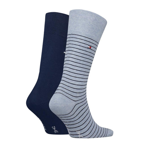 2 - Pack Small Stripe Sock 100001496 028 light blue melange