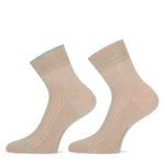 2 - Pack Bernice Short Sock 82151 1250 Beige