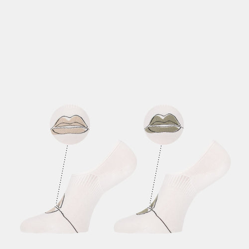 2 - Pack Carol Footies Off White Peach