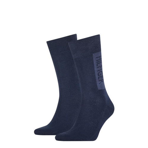 2 - Pack Logo Block Sock donkerblauw