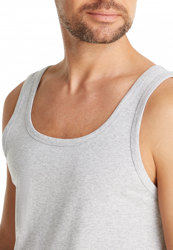 2 - Pack Men Basic Singlet  32324 955 Light grey melee