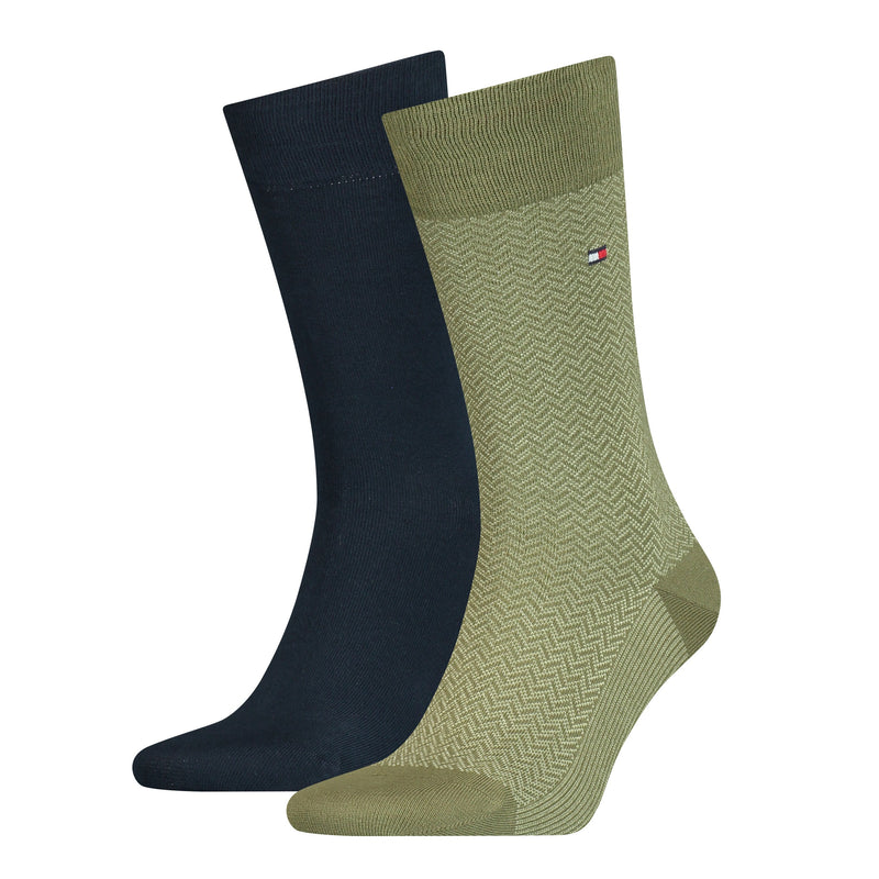 2- Pack Micro Heringbone Sock 100001199 003 olive
