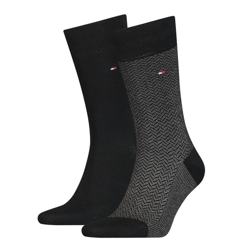 2- Pack Micro Heringbone Sock black combo