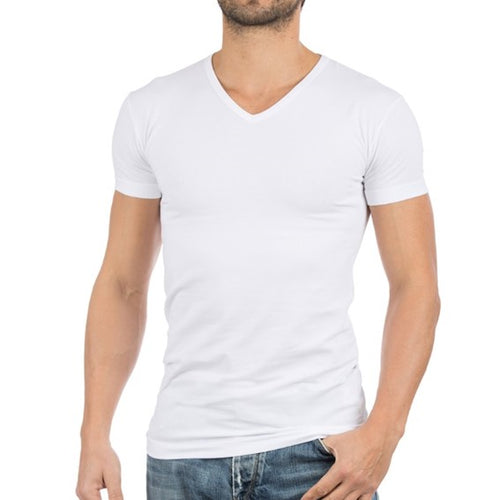 2 - Pack Oklahoma T-shirt V-hals Body Fit  6681 01 white