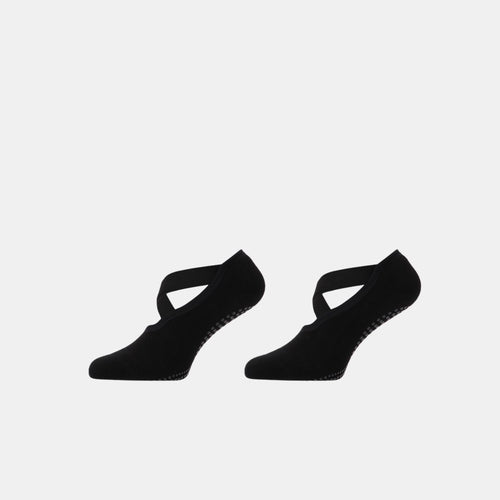 2 - Pack Pilates Footies met Grip zwart