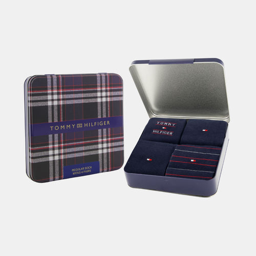 4 - Pack Giftbox Tommy Stripe donkerblauw