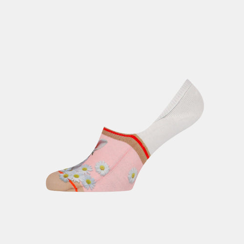 Dames Footies met Konijn en Bloemen Print