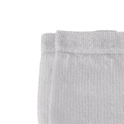 Dames Korte Sokken met Lurex Rib wit