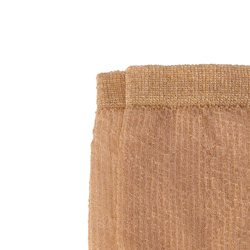 Dames Korte Sokken met Lurex Rib goud