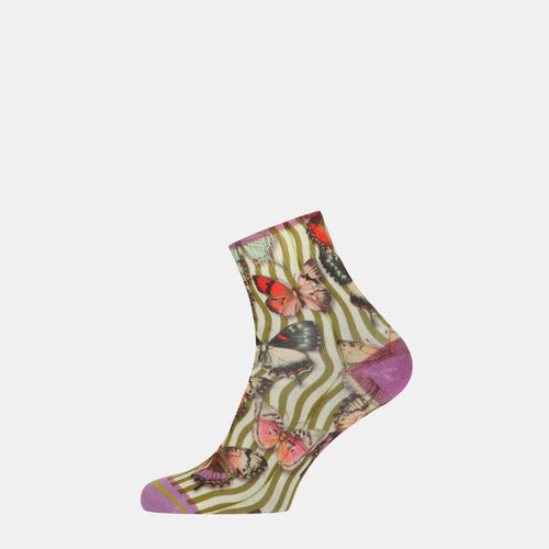 Dames Korte Sokken met Vlinder Print