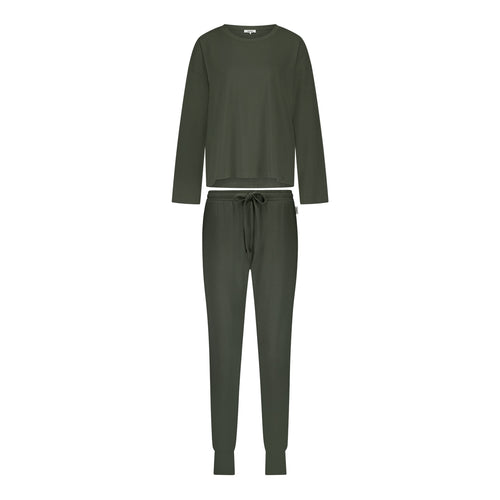 Dames Pyjamaset Lange Mouw & Lange Broek 60491 6162 forest mist