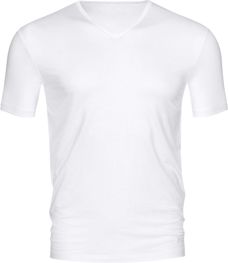 Dry Cotton V-Neck T-shirt 46007 101 weiss