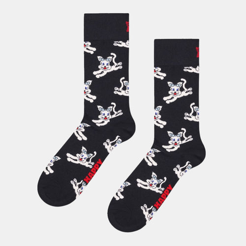 Happy Cat Sock zwart