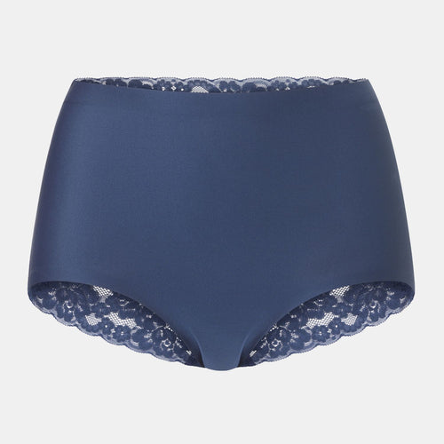 High Waist met Kant smokey teal