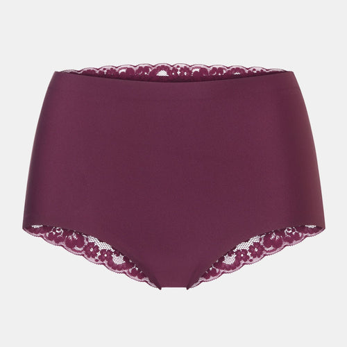 High Waist met Kant cherry burgundy