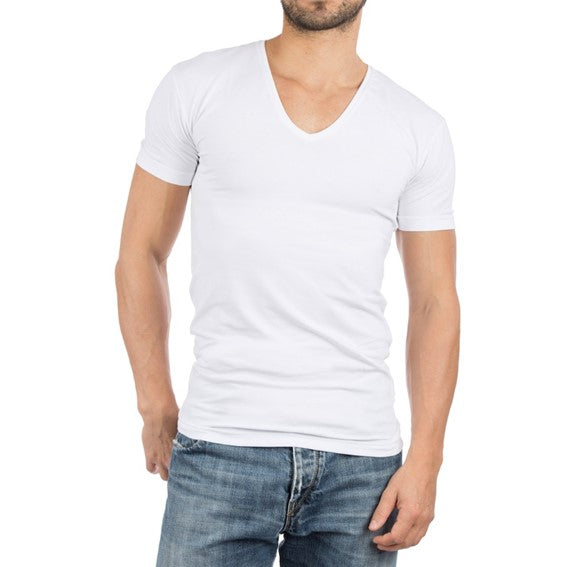 NOV T-shirt Deep V  5601 01 white