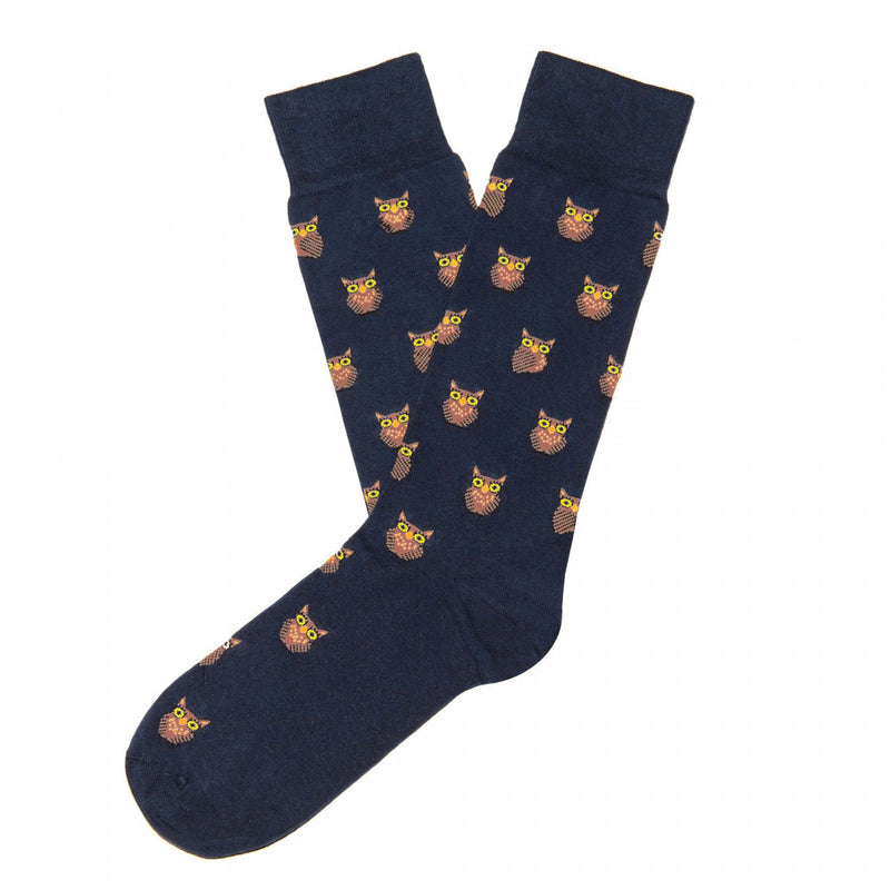 Owls Sock Owls Dark Blue Dark Blue