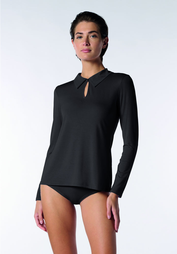 PerfectLineModal–PoloTopmetLangeMouwVOBT681709999Black__1