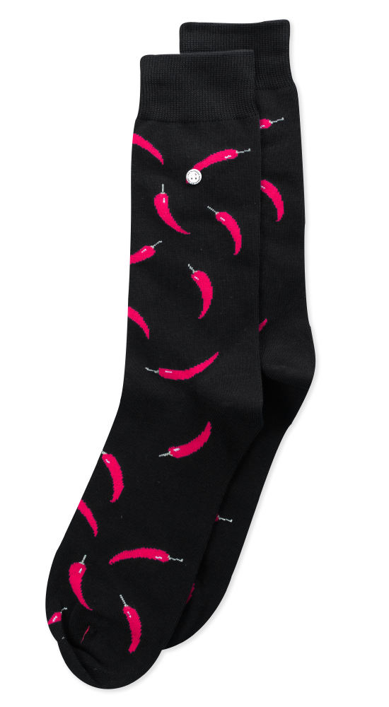 Red Peppers Sock AG-SK-PEP-01 114 Black