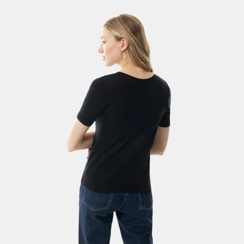 Shirt Korte Mouw Wol-Zijde 3 schwarz