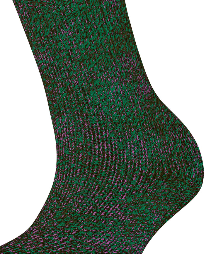 Sok met wol en katoen in gemêleerd patroon 46902 7436 artichoke