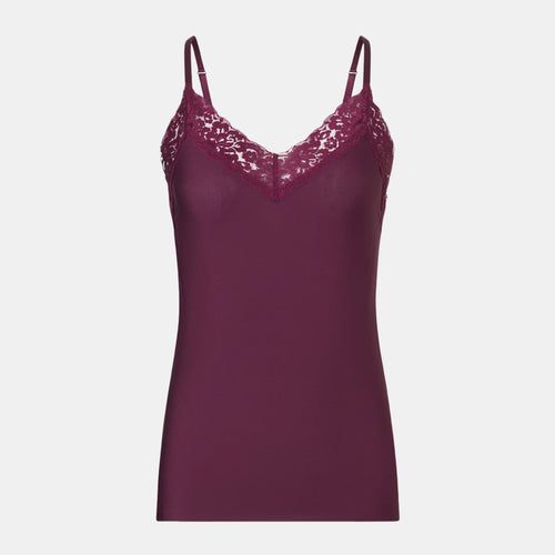 Spaghetti Top Lace cherry burgundy