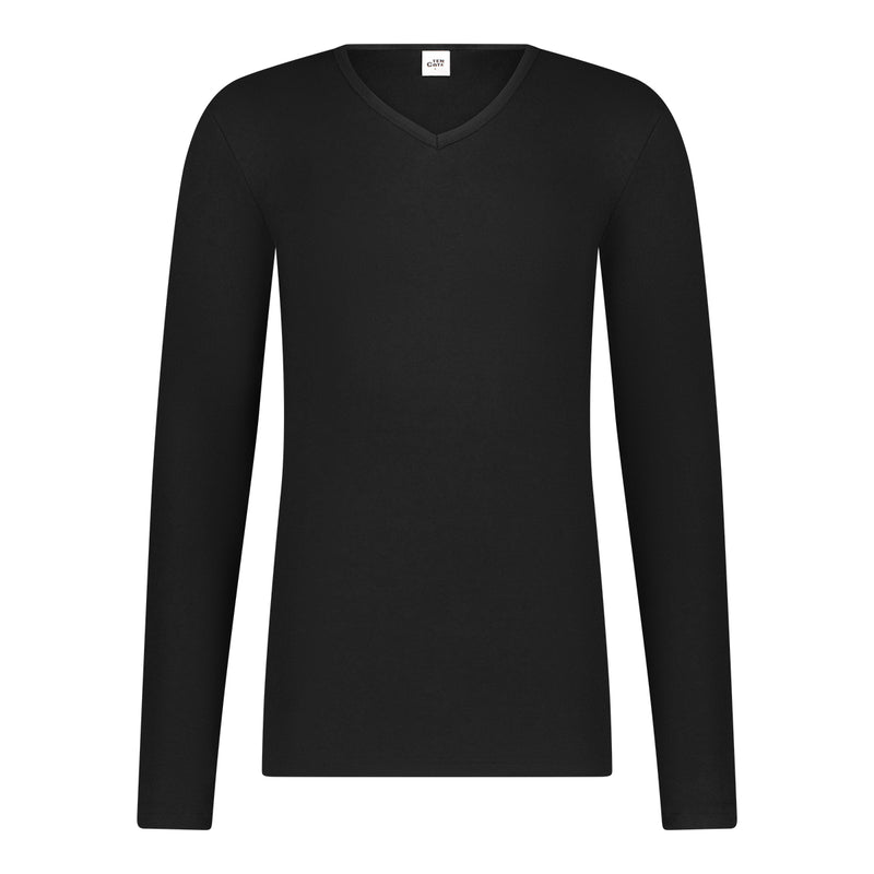 Thermo Shirt Long Sleeve V-Neck Men 30246 090 Black