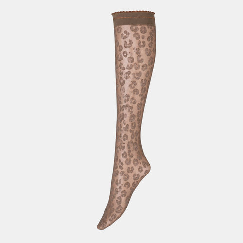 Tulle Leopard Kniekous bruin