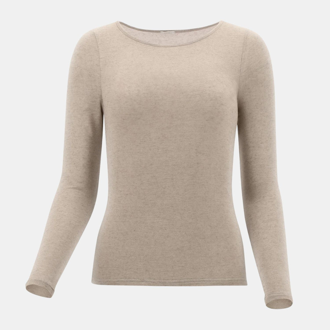 Perfect Line Cashmere - T-Shirt Long Sleeve VOBT67055 1600 Beige