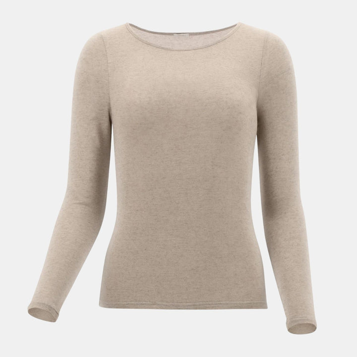 Perfect Line Cashmere - T-Shirt Long Sleeve VOBT67055 1600 Beige