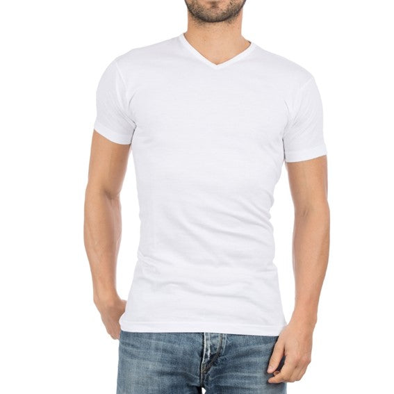 Vermont T-shirt V-neck Cotton  6671 01 white